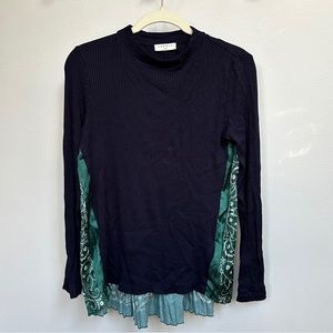 Sandro Paris mock neck bandana sweater